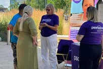 Laura B, Georgia Chatting - Rushden Lakes Info Stand 2025