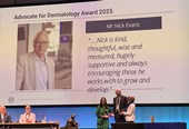 Nick Evans Advocate for Dermatology Award 2025 Quote